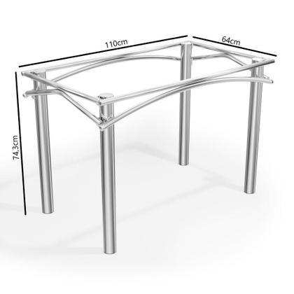 Imagem de Base Metal Mesa Elba 74,3 x 110 x 64 cm Cromado
