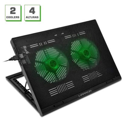 Imagem de Base Notebook Gamer Multi AC267 até 17" 2x Cooler Led Verde