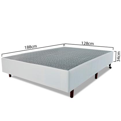 Imagem de Base Para Box Sommier Viuva 128x188x34cm Branco - BF Colchões