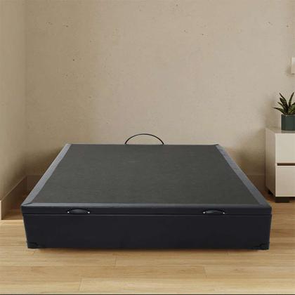 Base para Cama Box Casal Érica com Baú Preta - C.R.A Imagem de Base para Cama Box Casal Érica com Baú Preta
