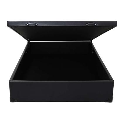Base para Cama Box Casal Érica com Baú Preta - C.R.A Imagem de Base para Cama Box Casal Érica com Baú Preta