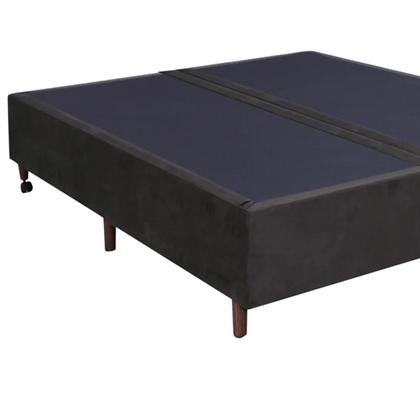 Imagem de Base para Cama Box Casal King Size Bipartido 193cm Suede Liso Love Story Hf Marrom- Gazin