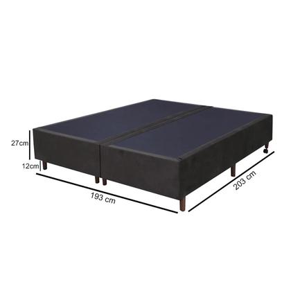 Imagem de Base para Cama Box Casal King Size Bipartido 193cm Suede Liso Love Story Hf Marrom- Gazin