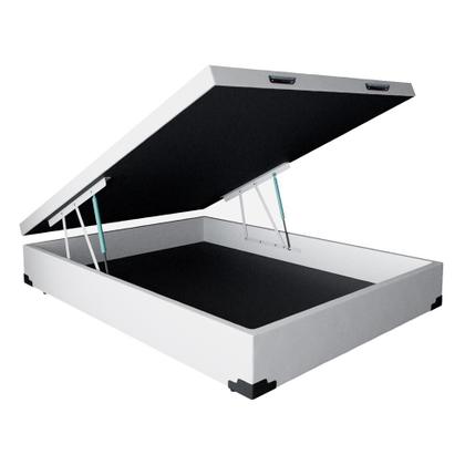 Imagem de Base para Cama Box Casal Mabel com Baú (47x138x188) Branca