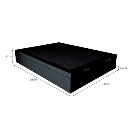 Imagem de Base para Cama Box Casal Madden com Baú (47x138x188) Preta