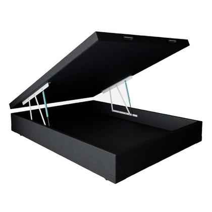 Imagem de Base para Cama Box Casal Maddux com Baú (47x138x188) Preta