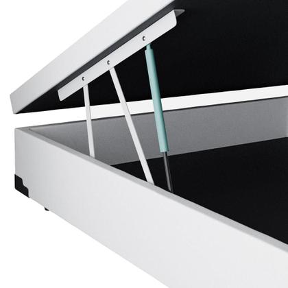 Base para Cama Box Casal Premium com Baú (45x138x188) Corino Branca - Mobly Imagem de Base para Cama Box Casal Premium com Baú (45x138x188) Corino Branca