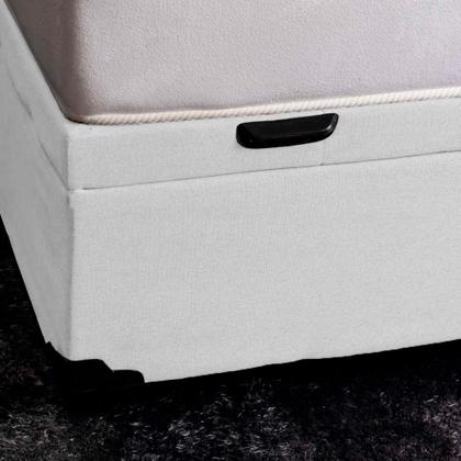 Base para Cama Box Casal Premium com Baú (45x138x188) Corino Branca - Mobly Imagem de Base para Cama Box Casal Premium com Baú (45x138x188) Corino Branca