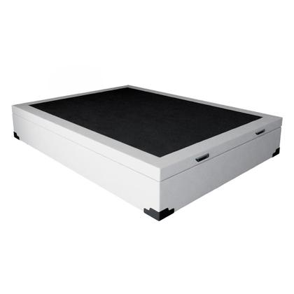 Imagem de Base para Cama Box Casal Premium com Baú (45x138x188) material sintético Branca
