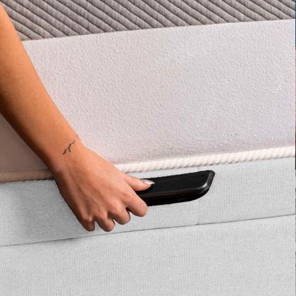 Imagem de Base para Cama Box Casal Premium com Baú (45x138x188) material sintético Branca