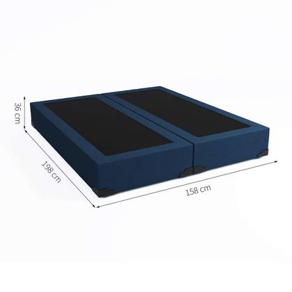 Imagem de Base para Cama Box Queen Joe Linho (36x158x198) Azul Marinho
