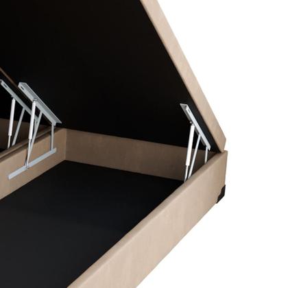 Imagem de Base para Cama Box Queen Madden com Baú Suede (45x158x198) Bege