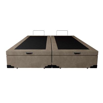 Base para Cama Box Queen Madden com Baú Suede (45x158x198) Bege - Mobly Imagem de Base para Cama Box Queen Madden com Baú Suede (45x158x198) Bege