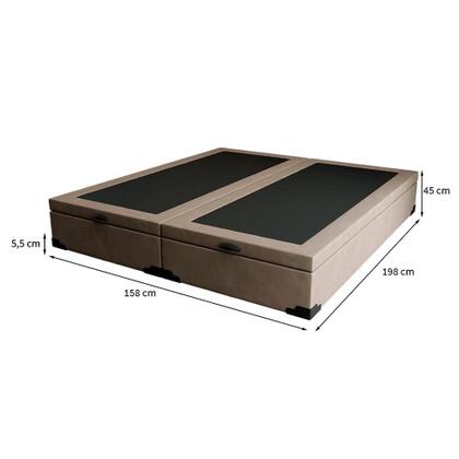Imagem de Base para Cama Box Queen Madden com Baú Suede (45x158x198) Bege