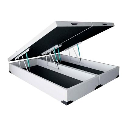 Imagem de Base para Cama Box Queen Madeleine com Baú (45x158x198) Branca