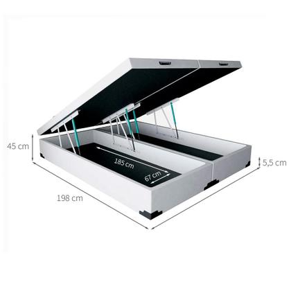 Imagem de Base para Cama Box Queen Madeleine com Baú (45x158x198) Branca