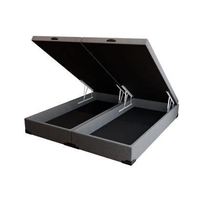 Imagem de Base para Cama Box Queen Martin Premium com Baú Linho (47x158x198 cm) Cinza