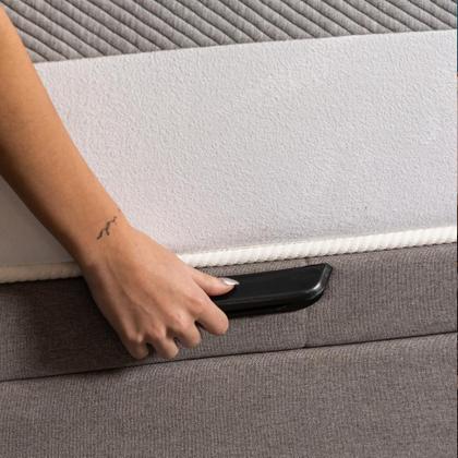 Imagem de Base para Cama Box Queen Martin Premium com Baú Linho (47x158x198 cm) Cinza