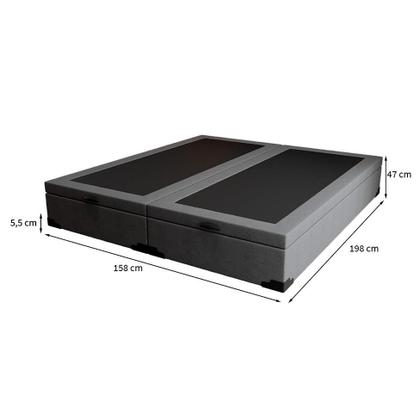 Imagem de Base para Cama Box Queen Martin Premium com Baú Linho (47x158x198 cm) Cinza