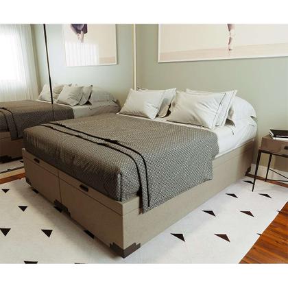 Base para Cama Box Queen Martin Premium com Baú Linho (47x158x198 cm) Cru - Mobly Imagem de Base para Cama Box Queen Martin Premium com Baú Linho (47x158x198 cm) Cru