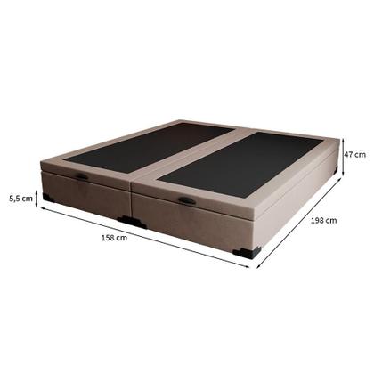 Imagem de Base para Cama Box Queen Martin Premium com Baú Linho (47x158x198 cm) Cru