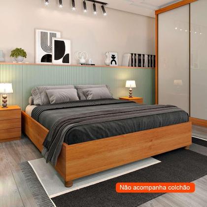 Base para Cama Box Queen Mônaco (35x164x203 cm) Cinamomo - Modern Imagem de Base para Cama Box Queen Mônaco (35x164x203 cm) Cinamomo