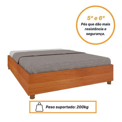 Base para Cama Box Queen Mônaco (35x164x203 cm) Cinamomo - Modern Imagem de Base para Cama Box Queen Mônaco (35x164x203 cm) Cinamomo