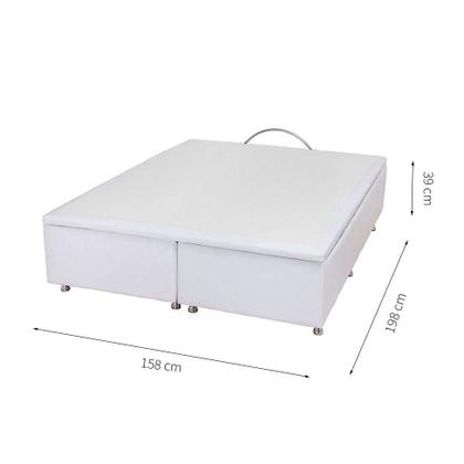 Imagem de Base para Cama Box Queen Physical com Baú (39x158x198) Branca