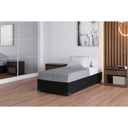 Imagem de Base para Cama Box Solteiro Joe Suede (36x88x188) Preta