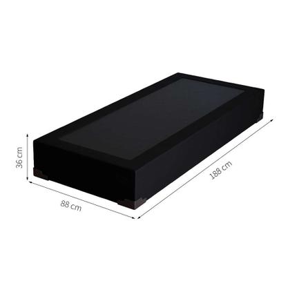 Imagem de Base para Cama Box Solteiro Joe Suede (36x88x188) Preta