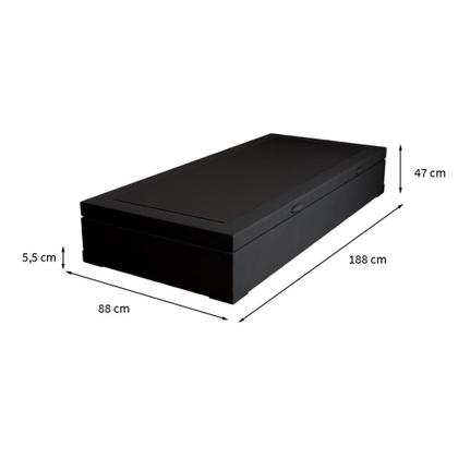 Base para Cama Box Solteiro Premium com Baú Suede (47x88x188) Preta - Mobly Imagem de Base para Cama Box Solteiro Premium com Baú Suede (47x88x188) Preta