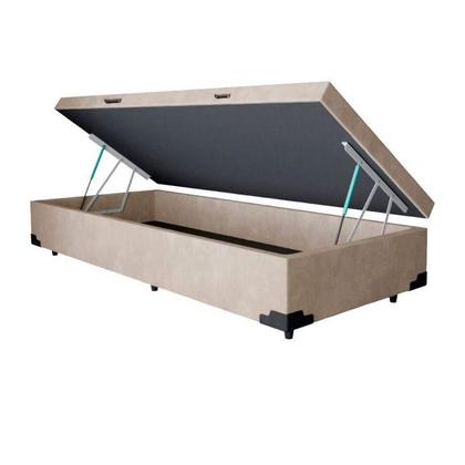 Base para Cama Box Solteiro Richard com Baú Suede (45x88x188) Bege - Mobly Imagem de Base para Cama Box Solteiro Richard com Baú Suede (45x88x188) Bege