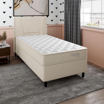 Base para Cama Box Solteiro Stella (40x88x188) Bege - Mobly Imagem de Base para Cama Box Solteiro Stella (40x88x188) Bege