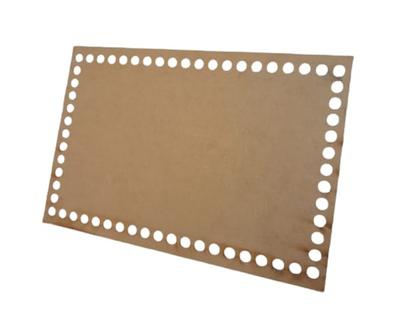 Imagem de Base para crochê retangular 25x17cm mdf*fio de malha*costura