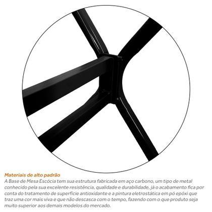 Imagem de Base Para Mesa De Jantar Escócia Preta P/ Tampo 140 X 80