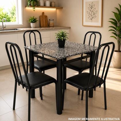 Imagem de Base Para Mesa De Jantar Quadrada Tubular 75cm Para Tampos De Granito Mármore Vidro Madeira