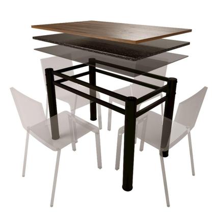 Imagem de Base Para Mesa De Vidro Jantar 4 Lugares Preta Retangular