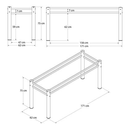 Imagem de Base Para Mesa De Vidro Jantar 8 Lugares Branca Retangular