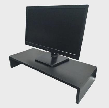 Imagem de Base para Monitor MDF 53cm Preto Home Office Mesa Gamer Suporte Tv Notebook Escritório Decoração
