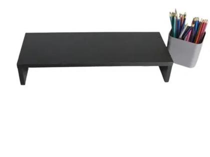 Imagem de Base para Monitor MDF 53cm Preto Home Office Mesa Gamer Suporte Tv Notebook Escritório Decoração