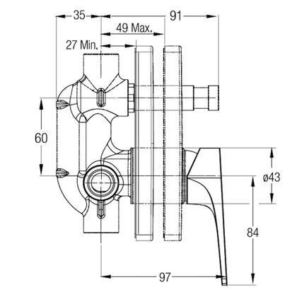 Imagem de Base Para Monocomando de Banheira ou Chuveiro Com Desviador Riviera/noronha Celite