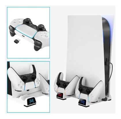 Imagem de Base Para Ps5 Fat Cooler Resfriamento Carregador 2 Controles