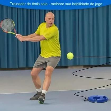Imagem de Base para Treino de Tênis com Corda Elástica  Rebatidas Solo, Portátil e Antiderrapante