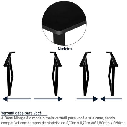 Imagem de Base Pé de Mesa de Jantar Cozinha Sala Escritório Mirage para Tampos até 180cm x 90cm - Preta