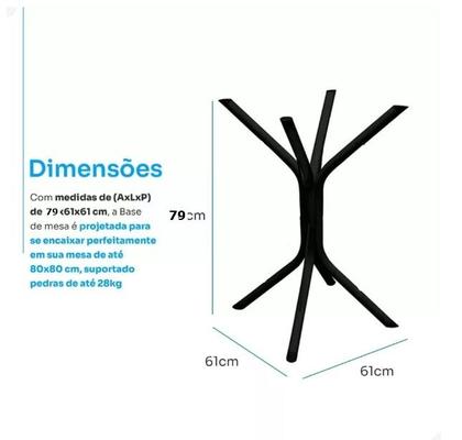 Imagem de Base Pé De Mesa Design Minimalista Sofisticado Quadrada Redonda Vidro MDF Granito