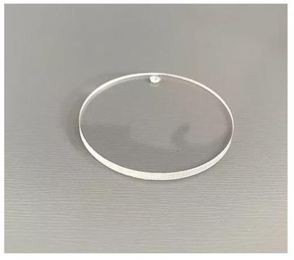 Imagem de Base Redonda 5cm 1 Furo Acrílico Chaveiro Medalha 50pcs