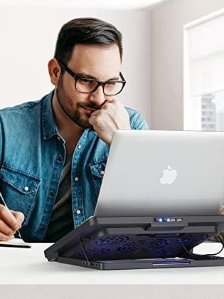 Imagem de Base refrigerada para notebook com 5 ventoinhas e suportes ajustáveis