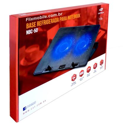 Imagem de Base Refrigerada para Notebook com Cooler Duplo C3 Tech até 15,6 Polegadas