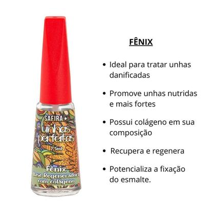 Imagem de Base Regeneradora Para Unhas com Colágeno 7,5ml Fênix Safira