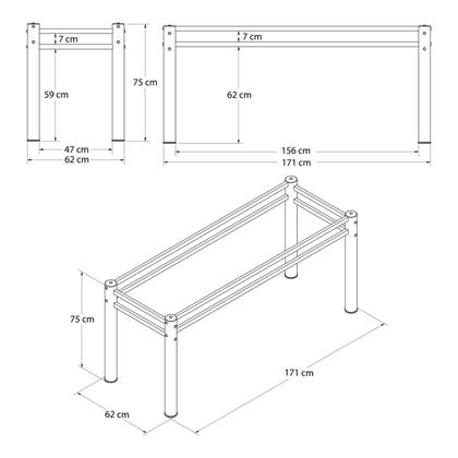 Imagem de Base Retangular Branca Para Mesa Jantar Vidro Pedra Madeira Até 2mt
